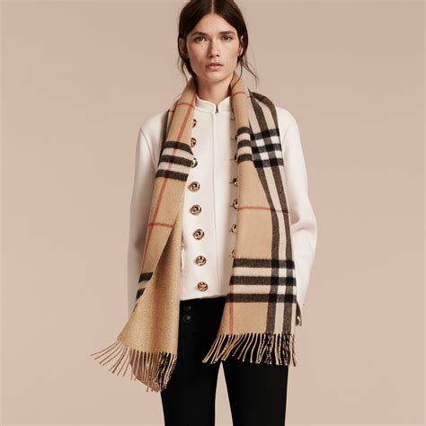 camel coat burberry scarf|Reversible Check Wool Silk Scarf in Camel .